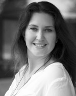 Portrait Larissa Schwier, Hautpflegeinstitut Inselzeit Sybille Nehring Portrait, Schwarzweißfoto